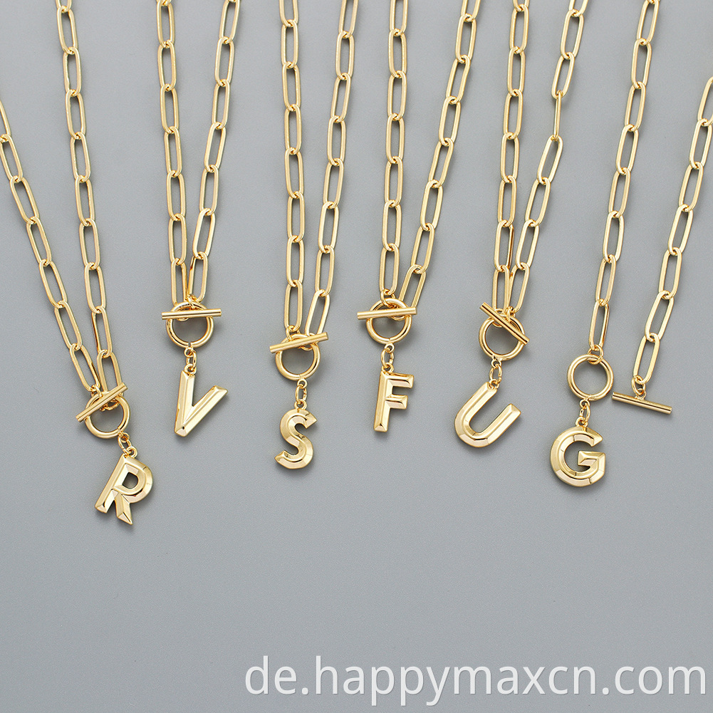 Neue Alphabet Halskette Gold Plated Trend Hip Hop Kette 26 Buchstabe Anhänger Halskette Initial